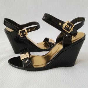 Black Wedge Sandals
